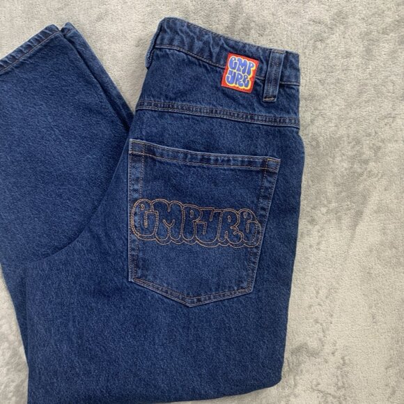 Empyre Jeans Mens 28x26” Easy Now Ultra-Loose Dark Blue Denim Grunge Skate Y2K - Picture 2 of 16